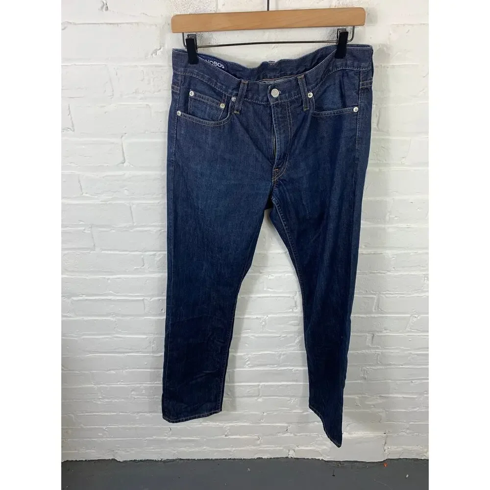 Bonobos Men's Mid Rise Straight Leg Jeans Dark Wash Denim Blue Size 31/30